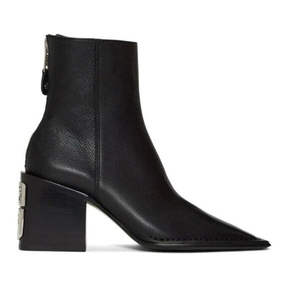 Alexander Wang Grain Parker Boots 35.5 US 5.5 Womens Black Leather ASIS - Picture 1 of 14